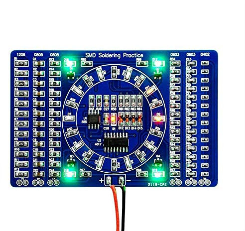 COVVY Rotierende LED SMD NE555 Löten Übungsplatine DIY Kit Fanny Skill Training DIY Kit Elektronische Leiterplatte Modul Anzug