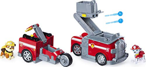 PAW Patrol 6056035 Marshalls 2 in 1 Split Second Feuerwehrauto mit 2 Figuren