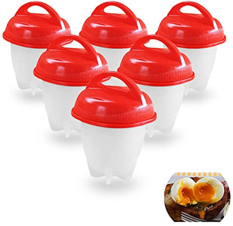 6 Pcs Chaudière à Oeufs, Cuisine Antiadhésifs Chaudière à Oeufs en Silicone Sans Coquille, Cuiseur d'oeufs Coquetier Gel Silice de Qualité Alimentaire sans BPA,Adapté à la Maison et au Restaurant