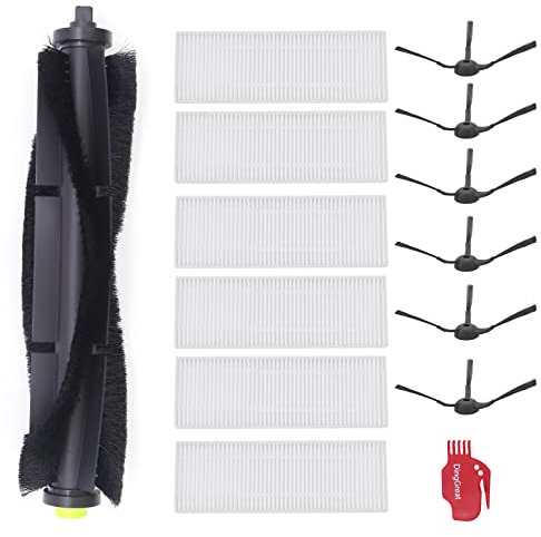 DingGreat Ersatzteil Kits für 360 S10 / 360 X100 / 360 X100 MAX Staubsauger Roboter Zubehör - 1 Hauptbürste, 6 Seitenbürsten, 6 HEPA Filters, 1 Reinigungsbürste
