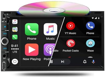 Boomboost CarPlay Wireless e Android Auto Autoradio con Lettore CD/Dvd, Autoradio Touch Screen Doppio DIN da 6,95 Pollici Supporta Bluetooth AM/FM Mirror Link USB/TF/AUX