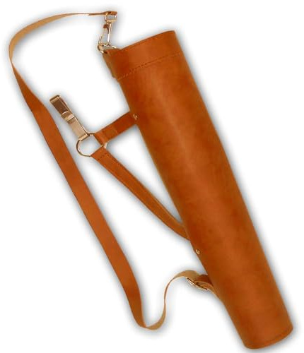 CarolUSA Archery, Hunting Outdoor Indoor Sports, Recurve/Compound/Longbow Textured Faux Leather Dual Use Traditional Shoulder Back & Hip Side Arrow Holder, Quiver, Bag