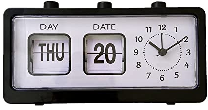 Seprendi Reloj despertador manual con de página, reloj digital, cuadrado, versátil, reloj despertador con calendario de estudio, reloj de moda