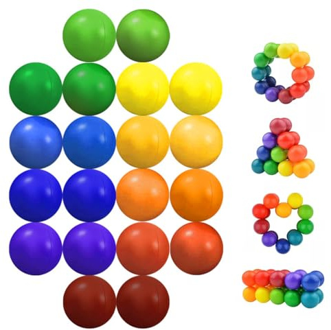 ZOKJSW Sensory Fidget Arcobaleno Fidget Ball Autistico ADHD Quiet Cool Desk Giocattoli, Cubi Fidget, Stocking Stuffers Regali per 3-12 Anni di età Giocattoli per Bambini Bambine