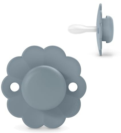 Suavinex, Ciuccio per Neonati 6/18 Mesi, Ciuccio Rotondo con Tettarella in Silicone SX Pro, Tettarella Simmetrica, Piatta e Flessibile, Rispetta lo Sviluppo del palato, Wonder, Blu Lago