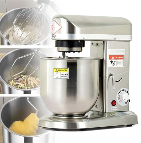 Batidora Amasadora Repostería Profesional, 300W/500W/500W, 5L/7L/10L, Robot Cocina Multifunción, Bol en Acero Inoxidable, 3 Velocidades Amasadora De Pan,5L