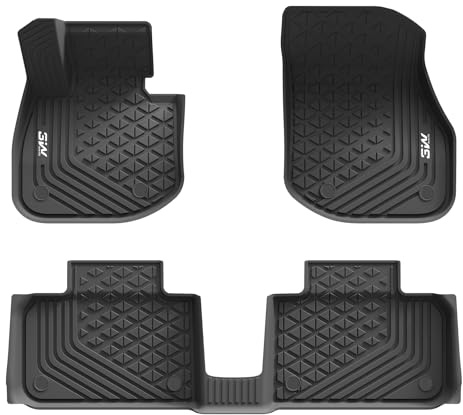 3W Fußmatten für BMW iX1 U11 BEV 2022-2026 und für X1 xDrive25e Benzin-Hybrid, Thorex™ Allwetter Maßgeschneiderte Gummimatten für BMW iX1 Auto Fussmatten Zubehör, Schwarz Antirutschmatten