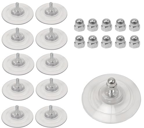 ASOFTY 10 Piezas Ventosas M8, Ø85 mm Ventosas Redondas para Ventanas, Ventosa sin Ganchos con Tuerca Metálica, PVC Transparentes Ventosas para Vidrio Pared Cocina Baño Coche