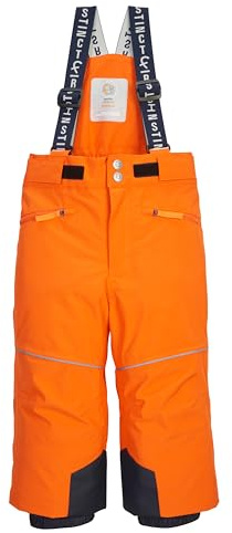 first instinct by killtec Bambini Pantaloni da Sci/Pantaloni Funzionali con Bretelle e paraneve FISW 48 MNS Ski PNTS, dunkelorange, 110/116, 43392-000