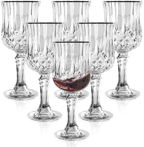 WANDGU Verres à Shot 6 Pièces avec Pied: Cristal Tritan Lave-vaisselle, Verre à Grappa 15cl pour Accessoires de Bar, Shots Élégants avec Fond Lourd pour Whisky/Vodka (6 Unités/Transparent)