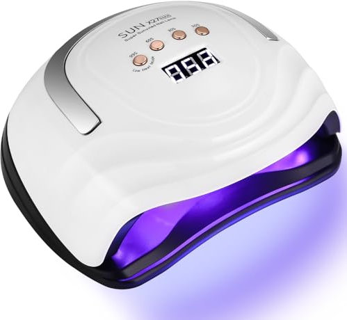 Zawaer UV Lampe für Nägel, 380W Led Lampe Gelnägel für Gelpolitur Mit Digitalanzeige, 81PCS Lampenperlen, Automatischem Sensor, 4 Timereinstellungen, Nagellack Trocknergerät für Salon und Zuhause