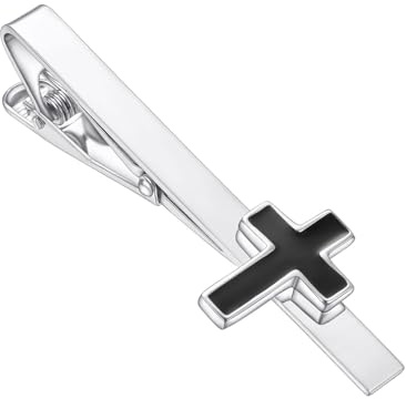 RunootPR Krawattennadel Kreuz Silber Krawattenklammer Herren Personalisiert
