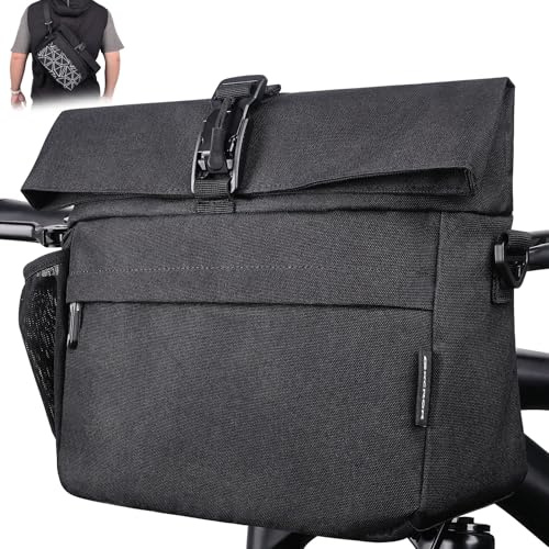 GXCROR Lenkertasche Fahrrad,9L,Fahrradtasche Lenker,Lenkertaschen,Fahrradlenkertasche mit Schultergurt