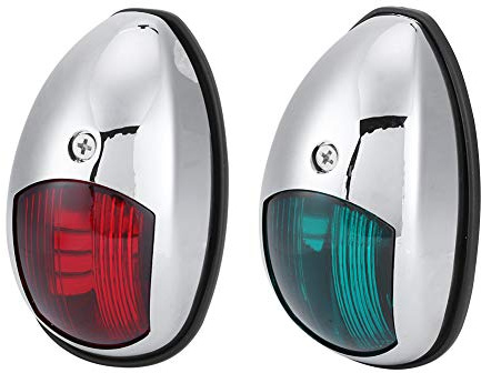 Hapivida Navigation Light, Red and Green LED Marine Lamp for Port and Starboard Side Mount for Boats up to 20m