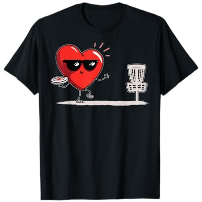 Discgolf Heart Disc Golf Lunettes de Soleil Saint-Valentin T-Shirt