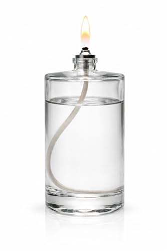Lampada a olio in vetro 100 ml – Lampada a petrolio ricaricabile senza fuliggine – Illuminazione da tavolo per ristorante, bar e gastronomia – Elegante lampada a olio per soggiorno, giardino e
