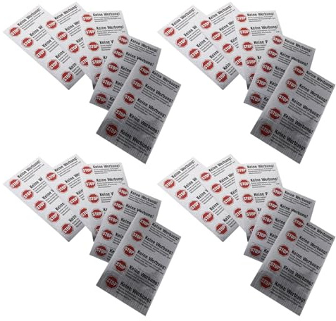 Abaodam 100 Pièces Panneau D'avertissement Adhésif en Papier pour Boîte aux Lettres, Autocollant Simple à Installer sans Publicité pour Immeubles et Maisons