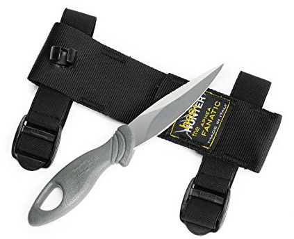 Best Divers KF0309, Coltello Sub Shogun, Fodero con Elastici, Nero