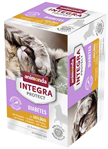 animonda INTEGRA PROTECT Nourriture pour chat humide diabète volaille (6 x 100 g), recommandée par le vétérinaire en cas de diabète sucré, aliment diététique développé avec des vétérinaires pour chats