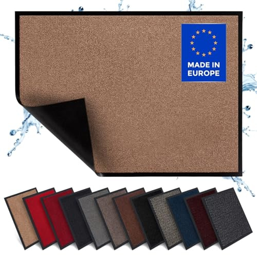 Jan Max Tapis Anti-salissures - 8 Couleurs - paillasson avec 2900g/m2 PP Twisted Heatset Fibre - 2,4l/m2 Absorption d'humidité - Tapis de Course Propre 80 x 120 cm Beige Clair