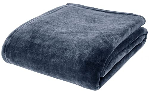 Catherine Lansfield Velluto Raschel Extra Large Coperta, Poliestere, Marina Militare, XL