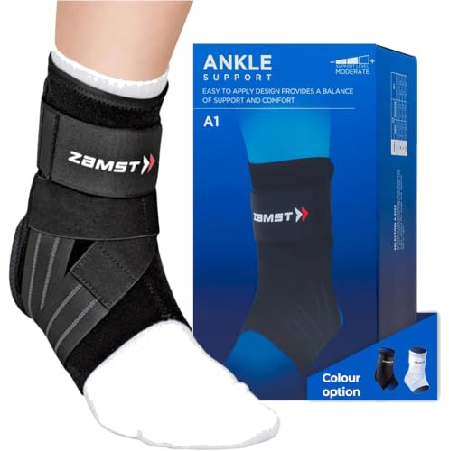 Zamst A1 ankelbandage justerbart mot böjning vid tung stukning kronisk instabilitet (vänster – L) – perfekt för sport – bandage fotled män och kvinnor – anatomisk passform
