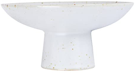 Luxshiny Ceramic Footed Bowl Small Footed Ceramic Bowl Porcelain Pedestals Decorative Centerpiece Vintage Round Serving Plate for Dried Fruit Candy Nuts Snacks White Vegetable Trays