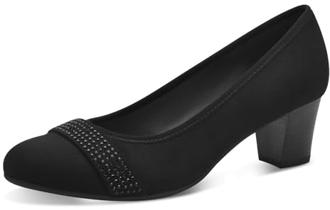 Jana Escarpins avec Détails Scintillants Vegan, Noir (Noir), 38 EU