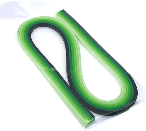 Lot de 120 bandes de papier pour quilling multicolores de 3 mm - 6 couleurs dégradées - longueur de 54 cm - largeur de 3 mm(vert)