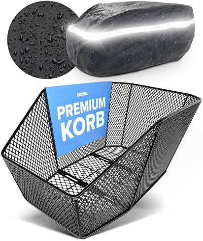 BÜCHEL Fahrradkorb hinten | XXL Jumbo Pro inkl. Befestigungsmaterial für Fahrrad Gepäckträger | bis 10kg Traglast | Fahrradkorb für Kinderfahrrad