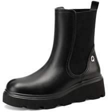 QUEEN HELENA Botines Chelsea Clásicos Botas Bajas Casual Mujer X31-91, Negro , 39 EU