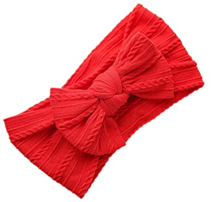 Anevous 1 diadema para bebé turbante para bebé, diademas de nailon con lazo suave, diadema elástica para recién nacidos, niños pequeños, color rojo