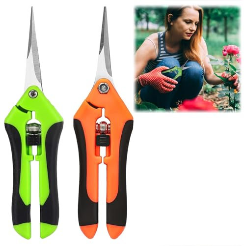 Gartenschere Ernteschere, Klein Gartenschere, Feststellgriff Trimmschere, Astschere Bonsai Schere Baumschere Ernteschere, Pruning Shears Garden Scissors, Professionell Baumschere, 2 Stücke