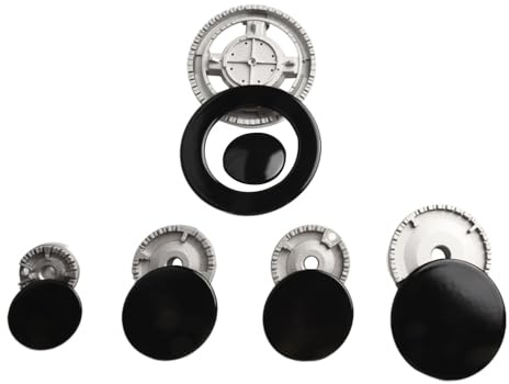 JoyousMall Gas Stove Cap Kits, Metal Gas Oven Stove Cap Kits For Sabaf Stoves Crown Flame Cover Replacement Parts(Flat)