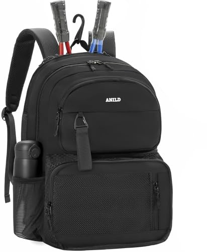 ANILD Tennis Bag Tennis Racket Backpack for 2 Rackets with Ventilated Shoe Compartment for Men & Women
