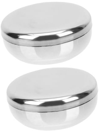 HOLIDYOYO Cuenco de Arroz Inoxidable 2 Piezas Mini Cuenco para Cocina para Arroz y Ensaladas Utensilios Hogar Uso Restaurantes y Comedores