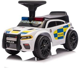 NINODOVAE kids Ride-on police car, Toddler Sliding Walker with Steering Wheel, horn music&lights for 12-36 months