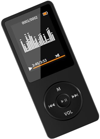Reproductor de MP4 multifunción Bluetooth con sonido estéreo superior, compatible con formatos MP3, diseño compacto y elegante para correr, caminar, estudiar, reuniones, amantes, familiares y amigos