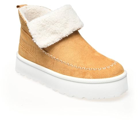 Stivaletti Donna Invernali Realizzati Per Lonsdale Con Pelliccia Sintetica Effetto Scamosciato - Stivali Imbottiti Comodi (CUOIO, 39, Sistema Taglie Calzature EU, Adulto, Donna, Testo, Media, Medium)