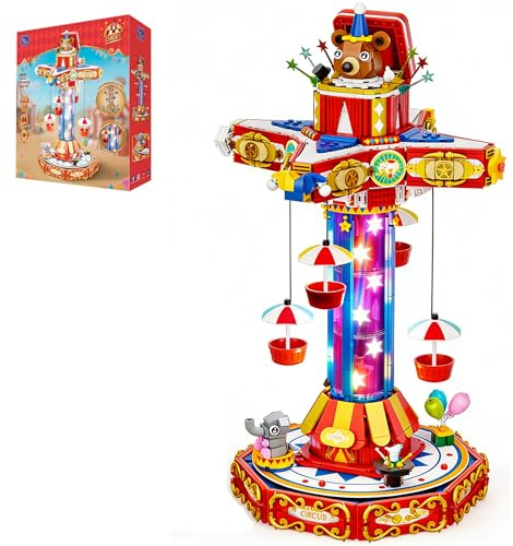 PANTASY Circus Paradrop Building Set for Adults, 1680 Pcs Carnival Ride