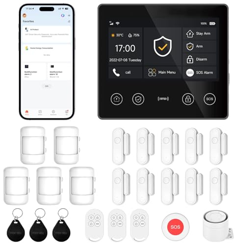 XUK Alarme Maison sans Fil 4G + WiFi, Kit Alarme sans Abonnement