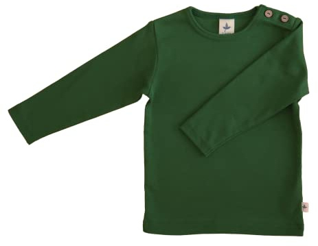 Leela Cotton Unisex barn långärmad tröja, turkos t-shirt, Älggrön, 86/92 cm