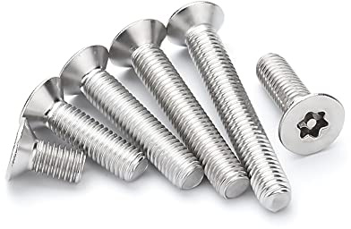 BOZONLI M6 Torx Säkerhetsskruv Platt Huvud Stöldskruv Rostfritt Stål Självfällande Skruv M6×30mm,10 pcs