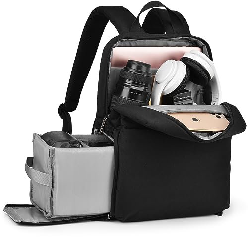 Kamerarucksack, CADeN Wasserdicht Kameratasche Dual Use SLR Bag Diebstahl Fotorucksack Kompatibel mit spiegelreflexkamera Canon Nikon Sony Stativ(Schwarz)
