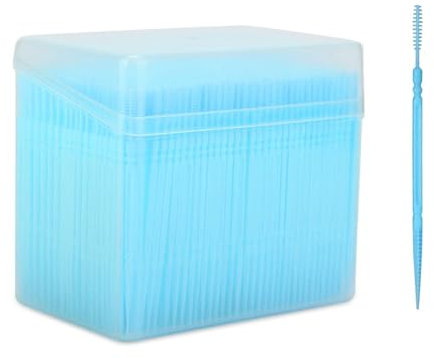 1100 Pezzi Di Stuzzicadenti in Plastica, Bastoncini Morbidi Monouso a Doppia Estremità Scovolini Dentali Scovolini Interdentali per La Pulizia Dei Denti, Strumento Orale Con Distributore (Blu)