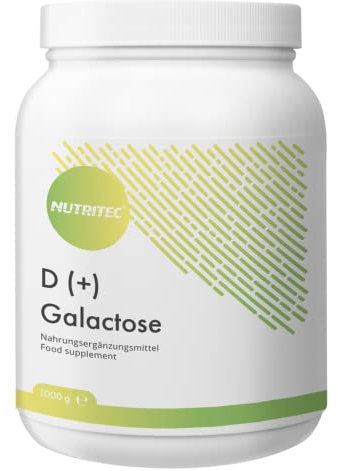 D+ Galactose Pulver 1000 g - Deutsche Qualität, hochrein > 99% ohne Zusätze & Gentechnik, vegetarisch, mit Messlöffel - Schleimzucker, Einfachzucker | Nutritec