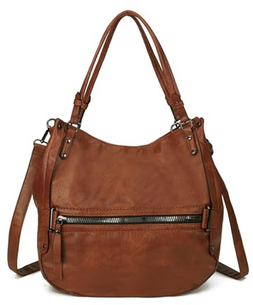 Gladdon Hobo Bags for Women, Ladies Multi Pockets Top Handle Handbags, Vintage Cross-body Shoulder Satchel, Soft Leather Messenger Purse