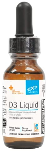 XYMOGEN D3 Liquid - Immune Bone & Heart Health Support - Liquid Vitamin D3 Drops - Micro-Emulsified for Enhanced Absorption - 1000 IU Per Drop - 1 Oz