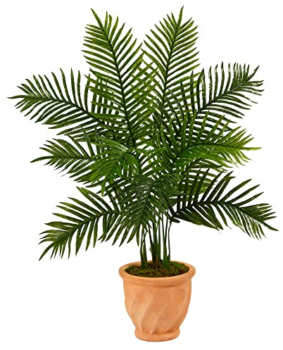 Nearly Natural 45in. Areca Palm Artificial Tree in in Terracotta Planter (Real Touch)