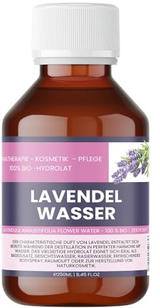 Ekologiskt lavendelvatten 250 ml – 100 % ren lavendelhydrolat för hud, hår och aromaterapi – Lavendula angustifolia Flower Water – Certifierad – naturlig ren – Nakobe